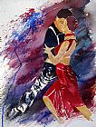 Tango Canvas Paintings - Dancing Tango